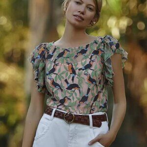 Eva Franco Bosque Embroidered Blouse, NWOT